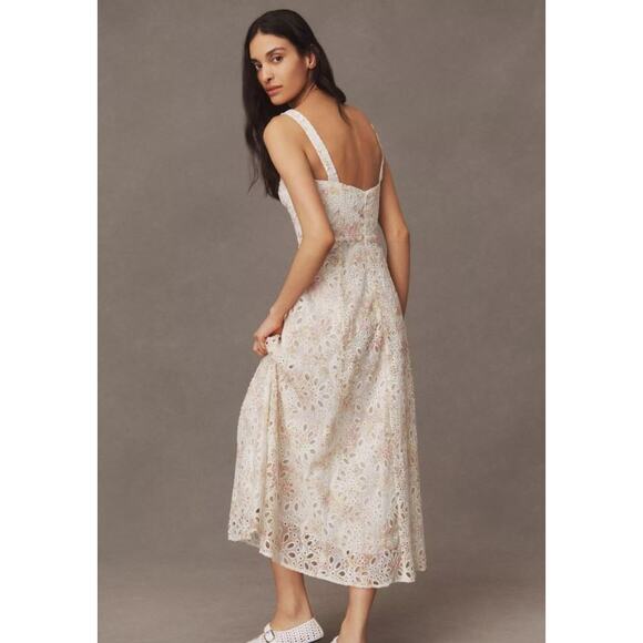 Anthropologie X Bardot Lilah Sweetheart Corset A-Line Midi Dress Multicolor XL - Picture 3 of 9